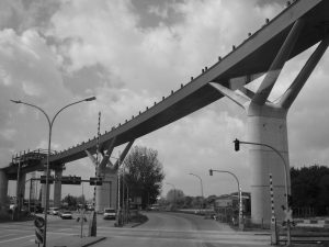 Ansicht der Stahlverbundbrücke