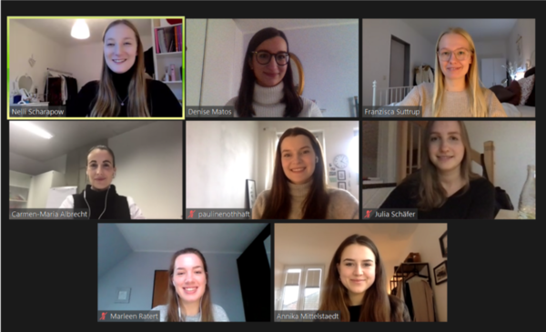 Abbildung des Projektteams während eines digitalen Team-Meetings