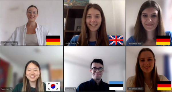 Abbildung des Projektteams während eines digitalen Team-Meetings