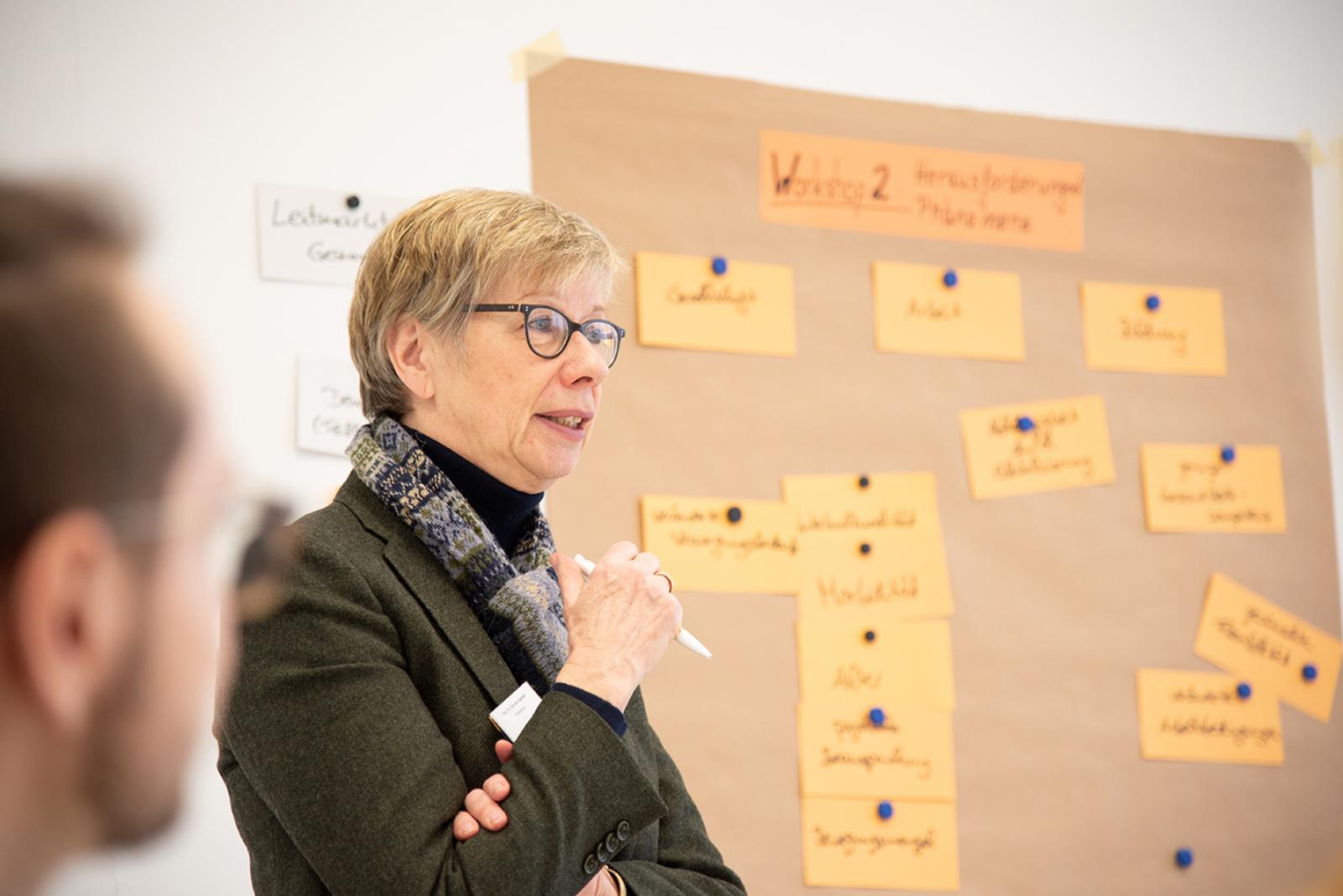 FH-Präsidentin Prof. Dr. Ute von Lojewski moderierte einen der Workshops. (Foto: FH Münster/Anne Holtkötter) 