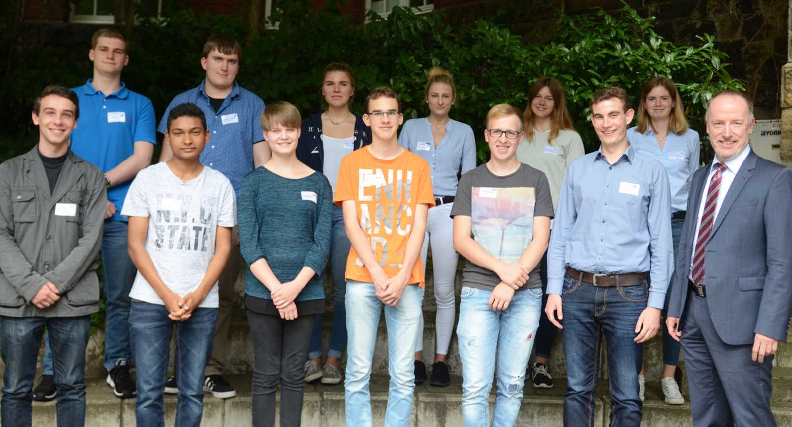 FH-Kanzler Jens Andreas Meinen begrüßte die zwölf jüngsten Auszubildenden der Hochschule. (Foto: FH Münster/Pressestelle)
