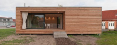 Der Timber Prototype ist ein nachhaltiges Haus aus Holz auf dem Campus der FH Münster. (Foto: Lukas Ursel)