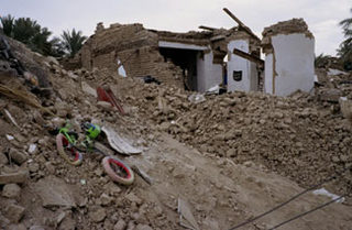 Zerstörte Häuser in Bam, Iran
