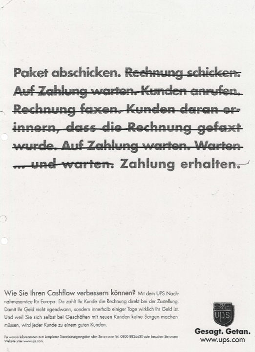 Printwerbung von UPS (2001)