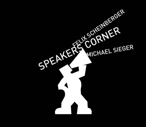 grafik: flüstertütenmann ruft zur speakers corner